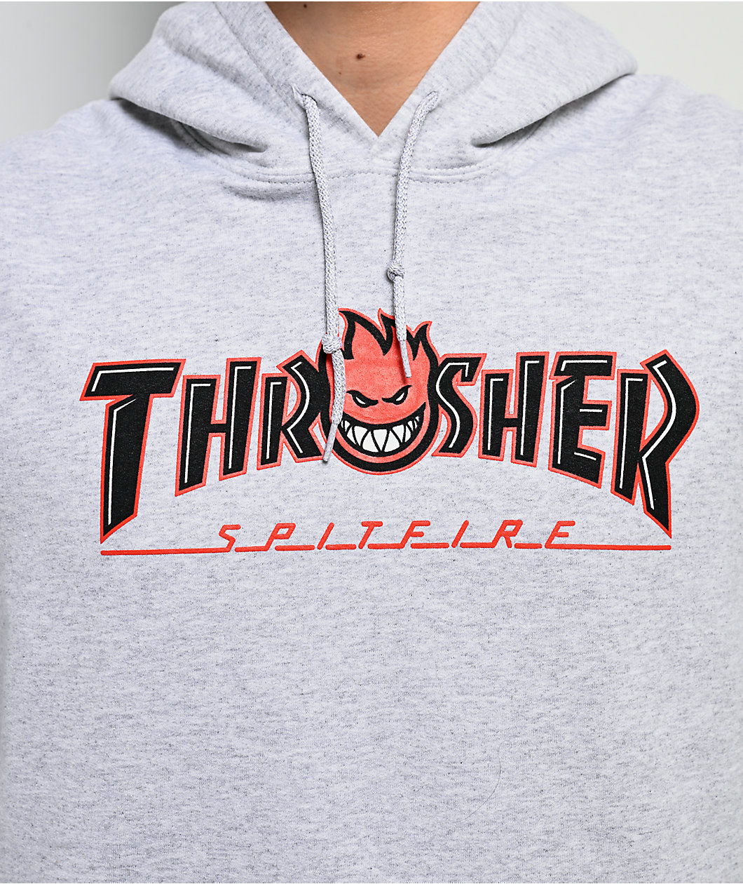 Thrasher x Spitfire Bighead Outline Grey Hoodie