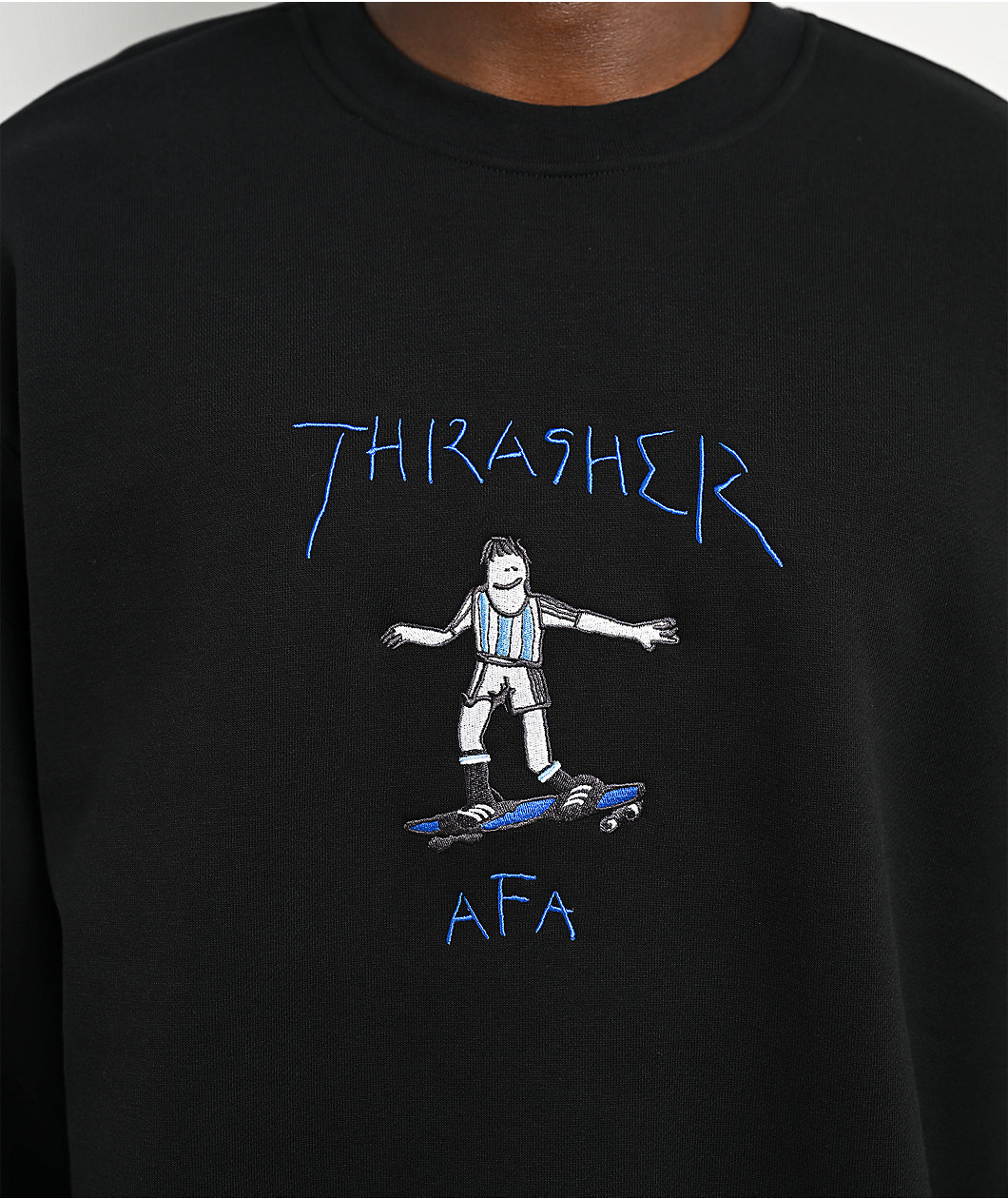 Thrasher x adidas x AFA Gonz Black Crewneck Sweatshirt