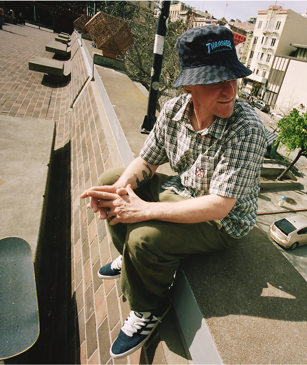 Thrasher x adidas x AFA Reversible Black & Blue Bucket Hat