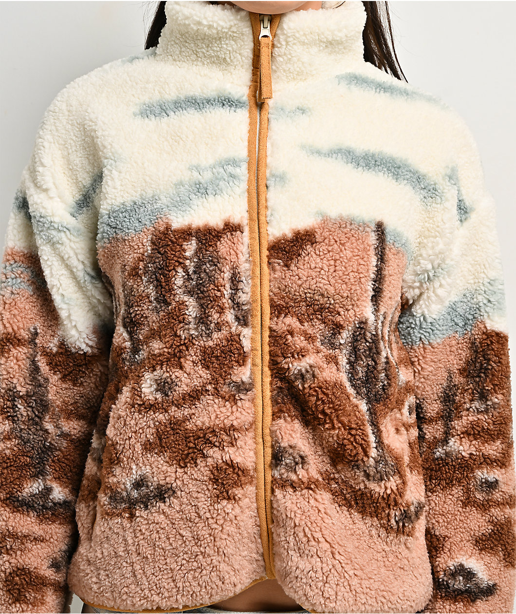 Thread & Supply Desert Inn White & Brown Sherpa Jacket