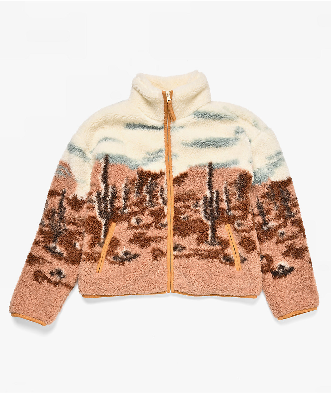 Thread & Supply Desert Inn White & Brown Sherpa Jacket