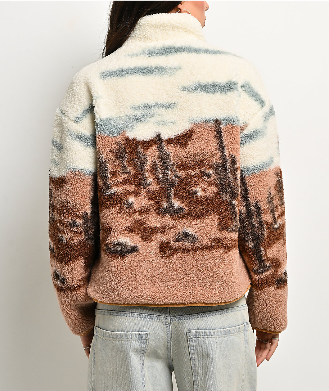 Thread & Supply Desert Inn White & Brown Sherpa Jacket