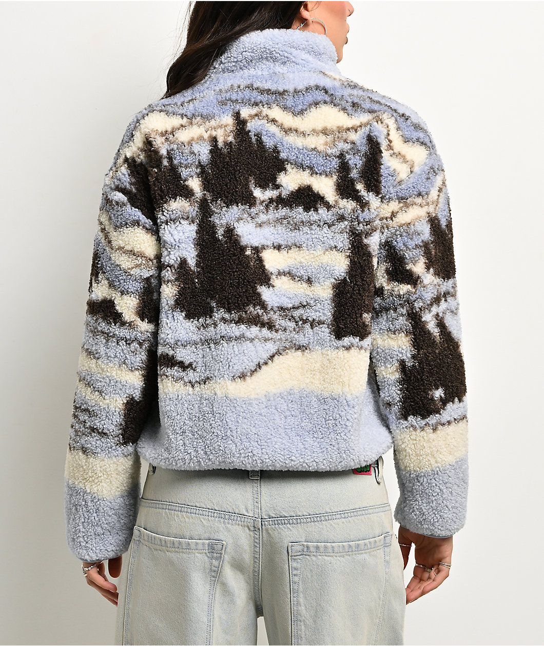 Thread & Supply Ice Mountain Blue & White Sherpa Jacket