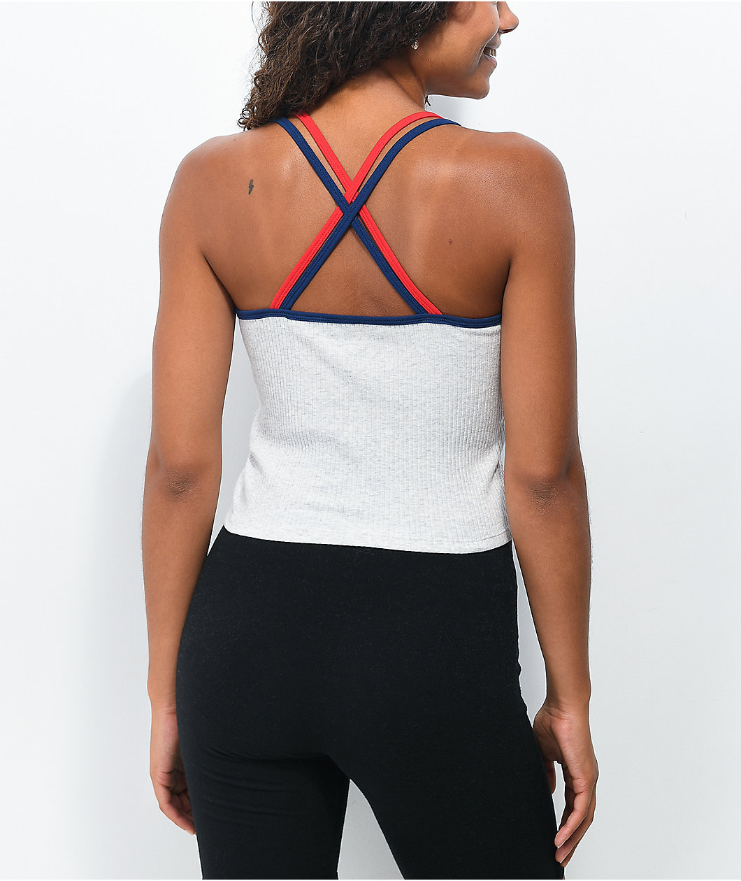 Tommy Hilfiger Ribbed Grey Cami Crop Tank Top