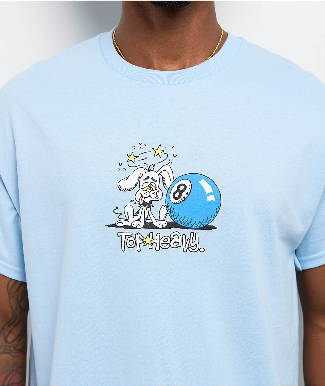 Top Heavy Dog Daze Light Blue T-Shirt
