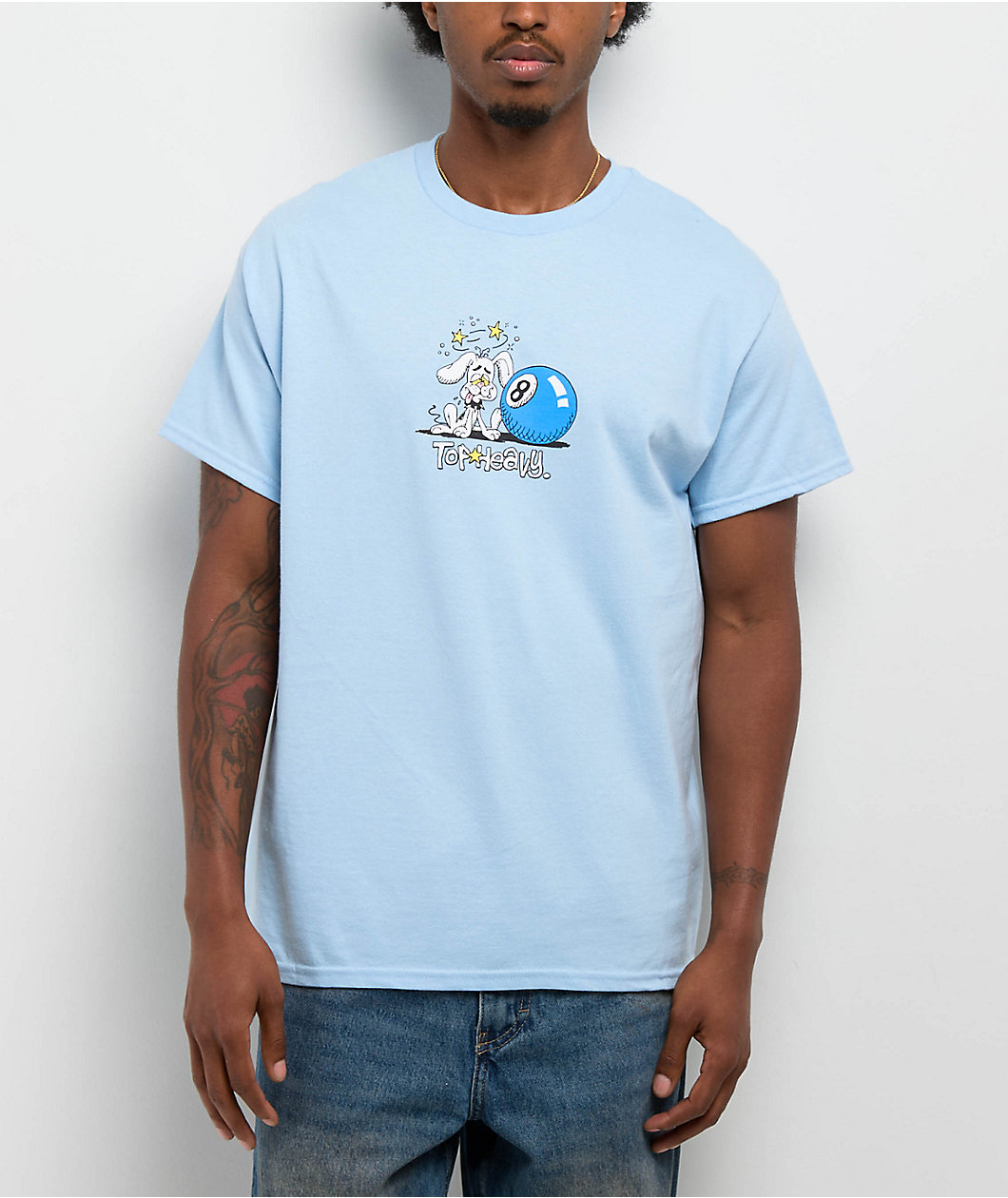 Top Heavy Dog Daze Light Blue T-Shirt