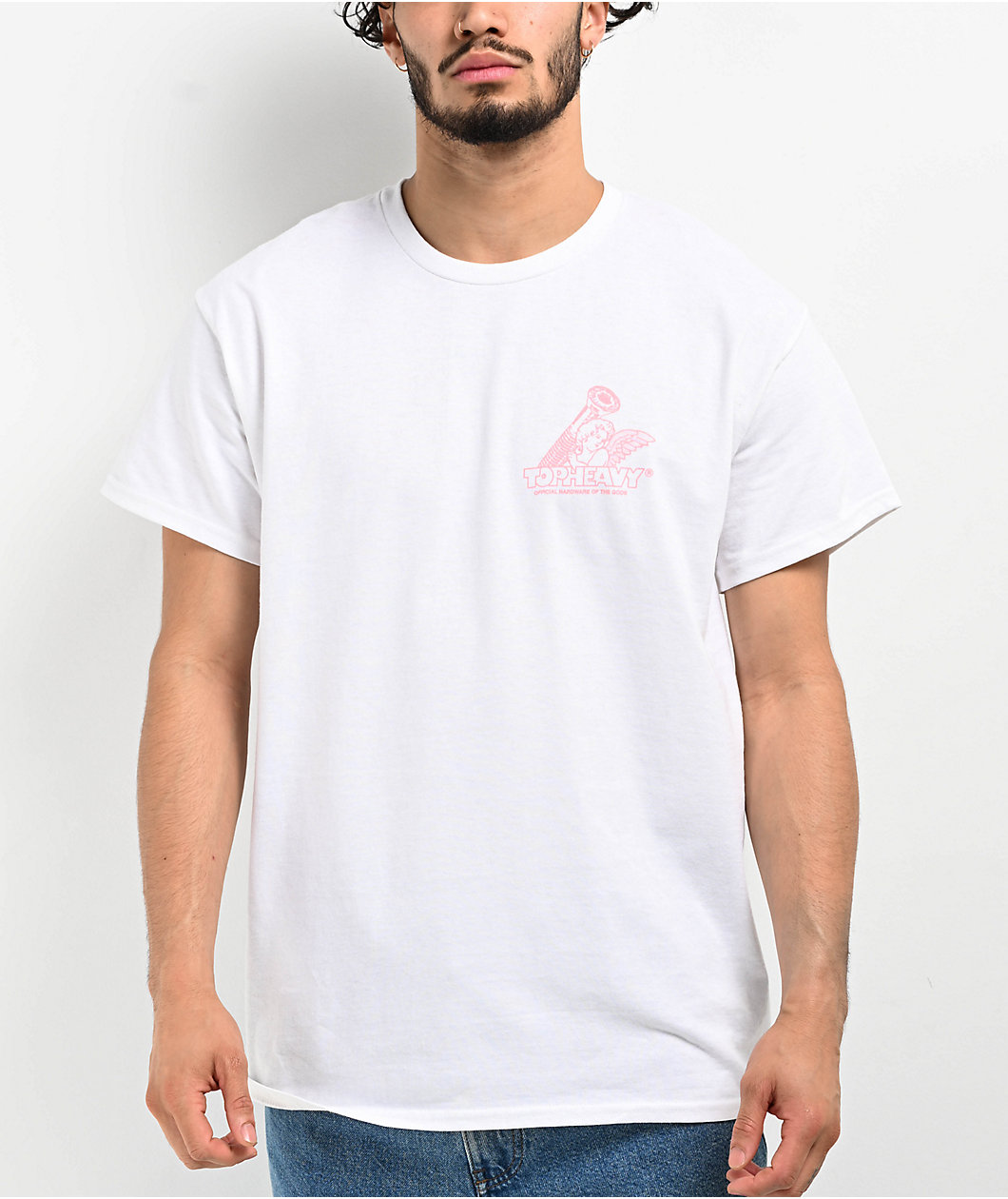 Top Heavy Hardware Of The Gods White T-Shirt