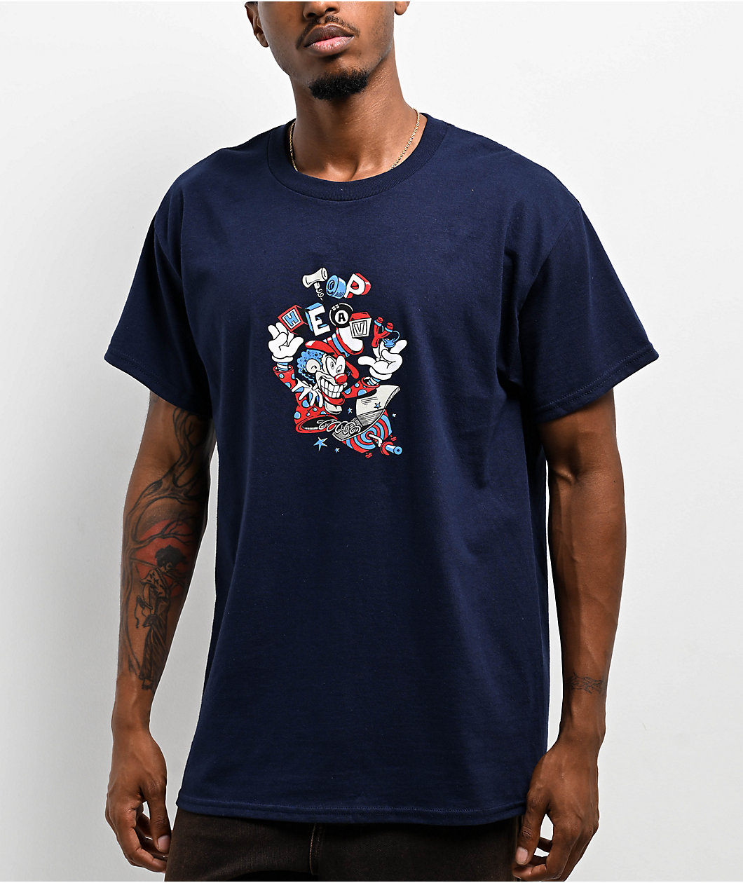 Top Heavy Jacked Navy T-Shirt