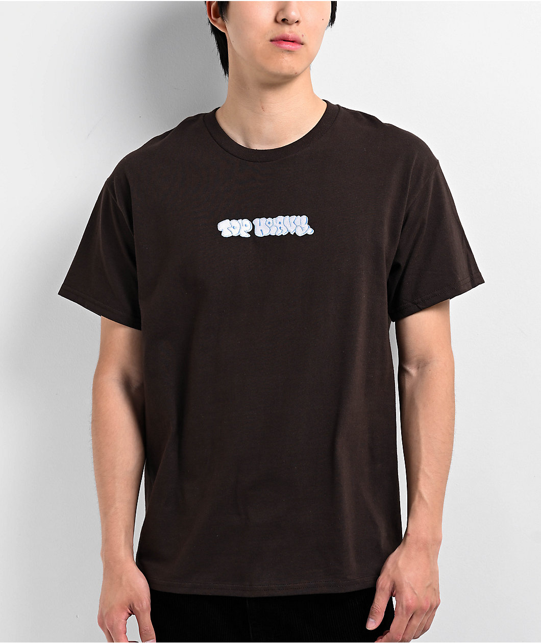 Top Heavy Logo Brown T-Shirt