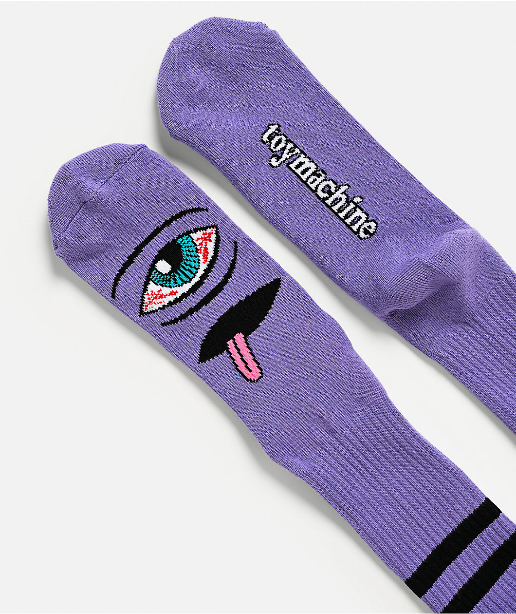 Toy Machine Bloodshot Eye Purple Crew Socks