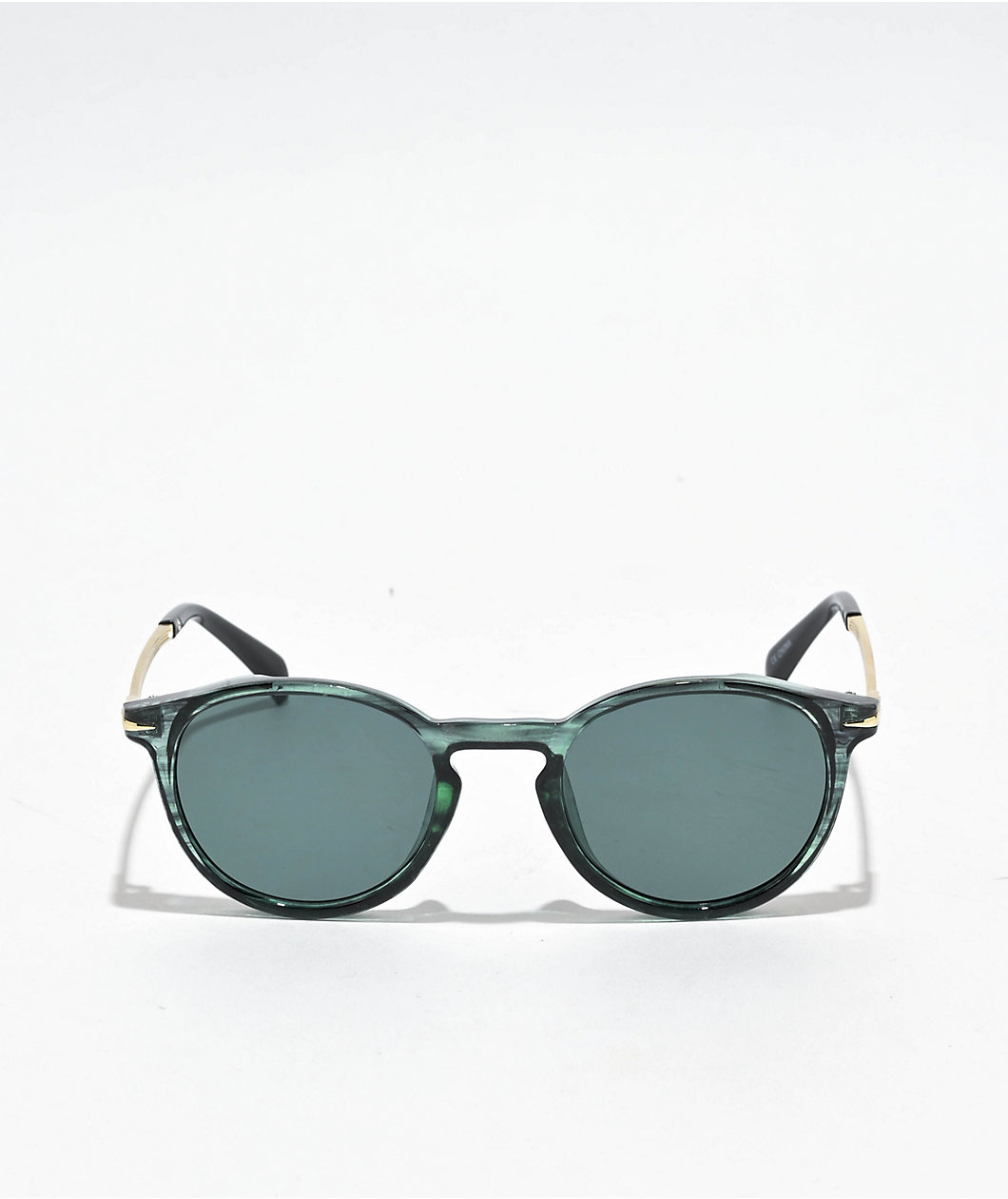 Transparent Green Round Sunglasses