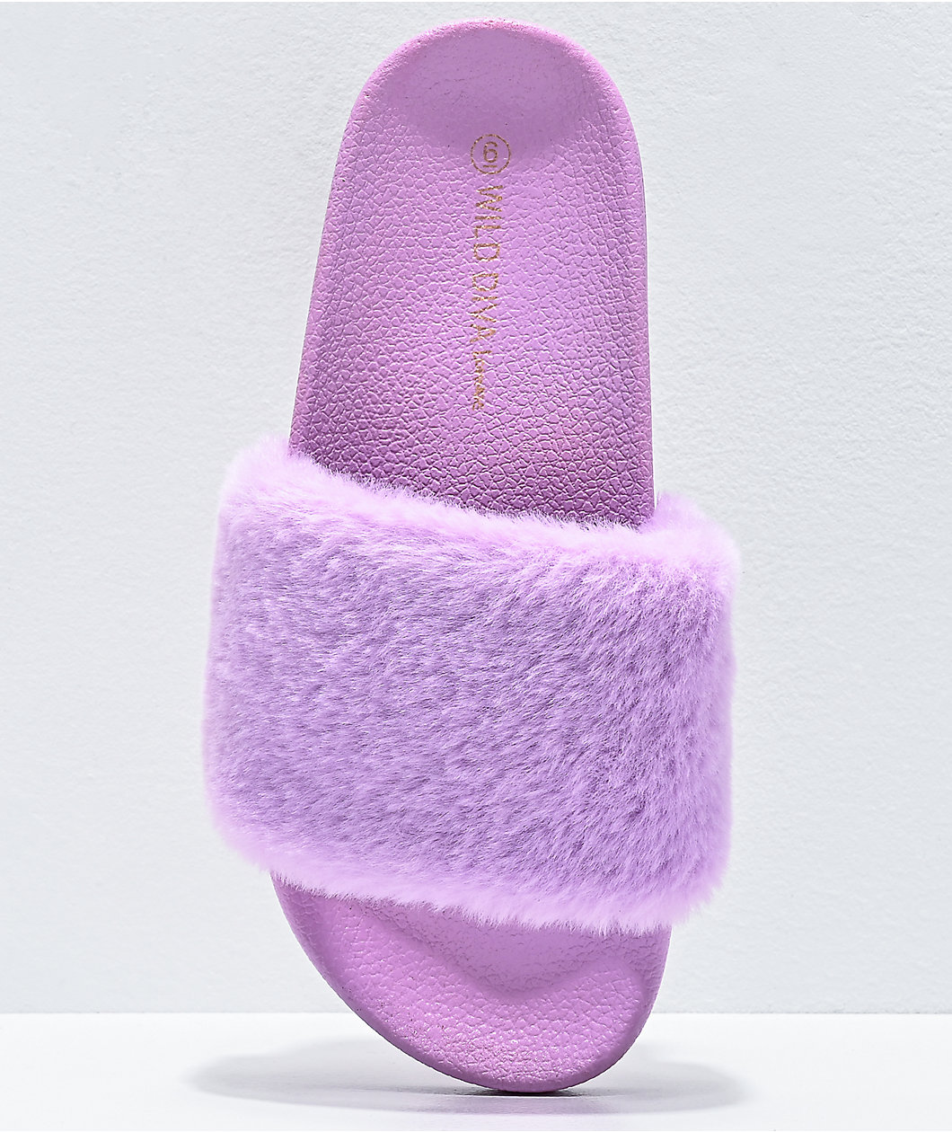 Trillium Lavender Fur Slide Sandals