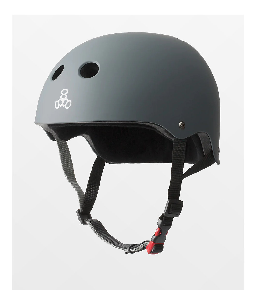 Triple Eight Dual Certified Matte Gunmetal Carbon Skateboard Helmet