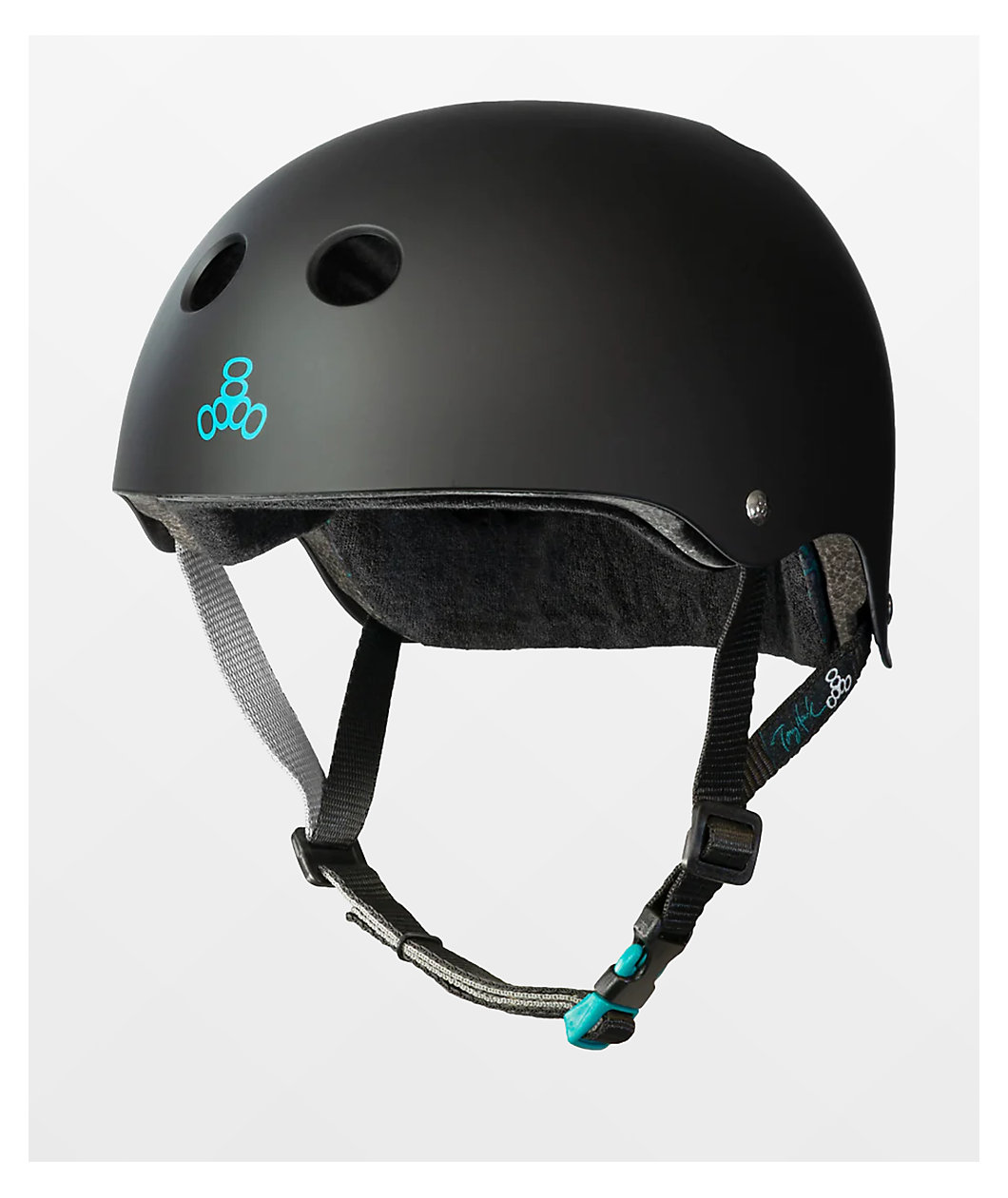 Triple Eight Hawk Dual Certified Black Skateboard Helmet