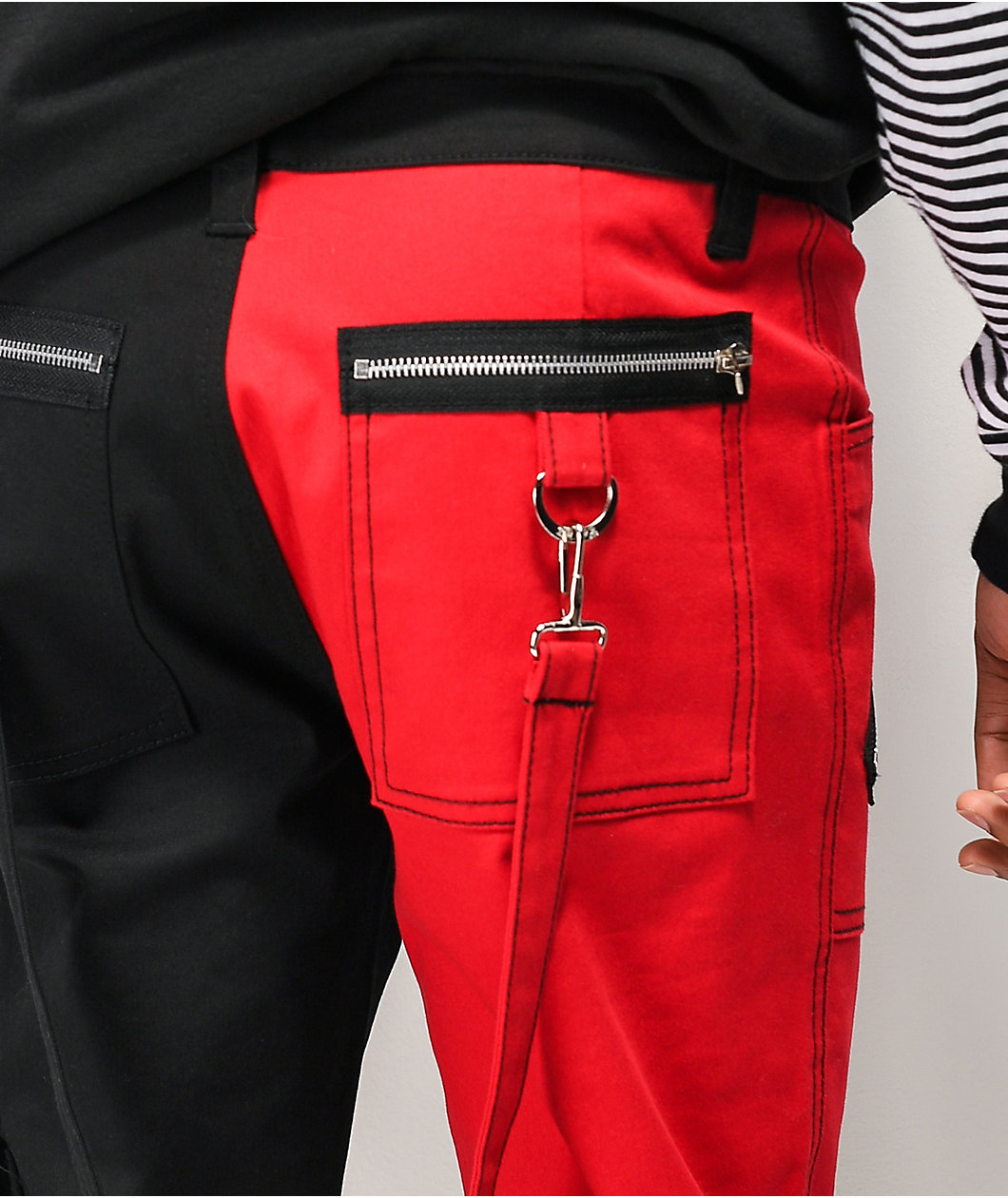 Tripp NYC Split Red & Black Bondage Pants