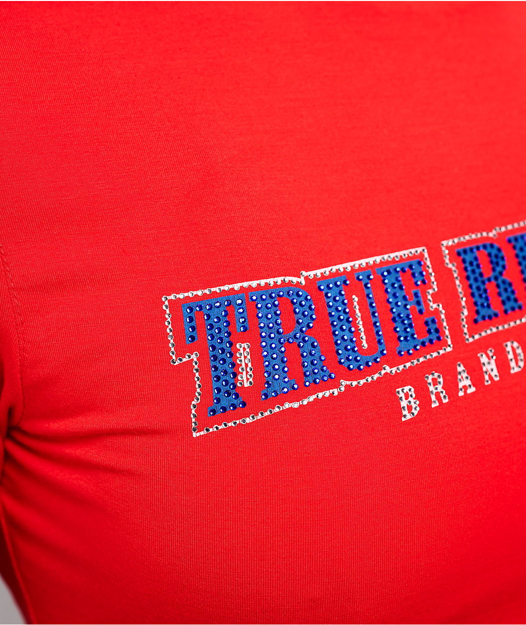 True Religion Anniversary Crystal Spicy Red Crop T-Shirt