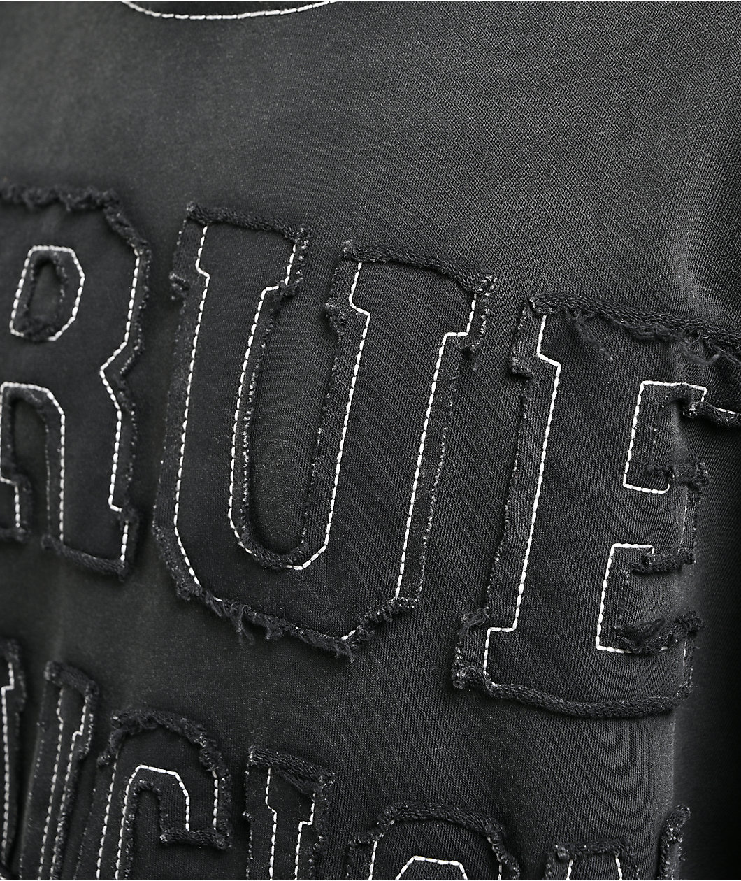 True Religion Appliqué Big T Black Wash Hoodie