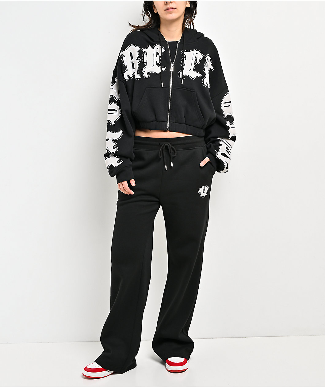 True Religion Applique Black Sweatpants