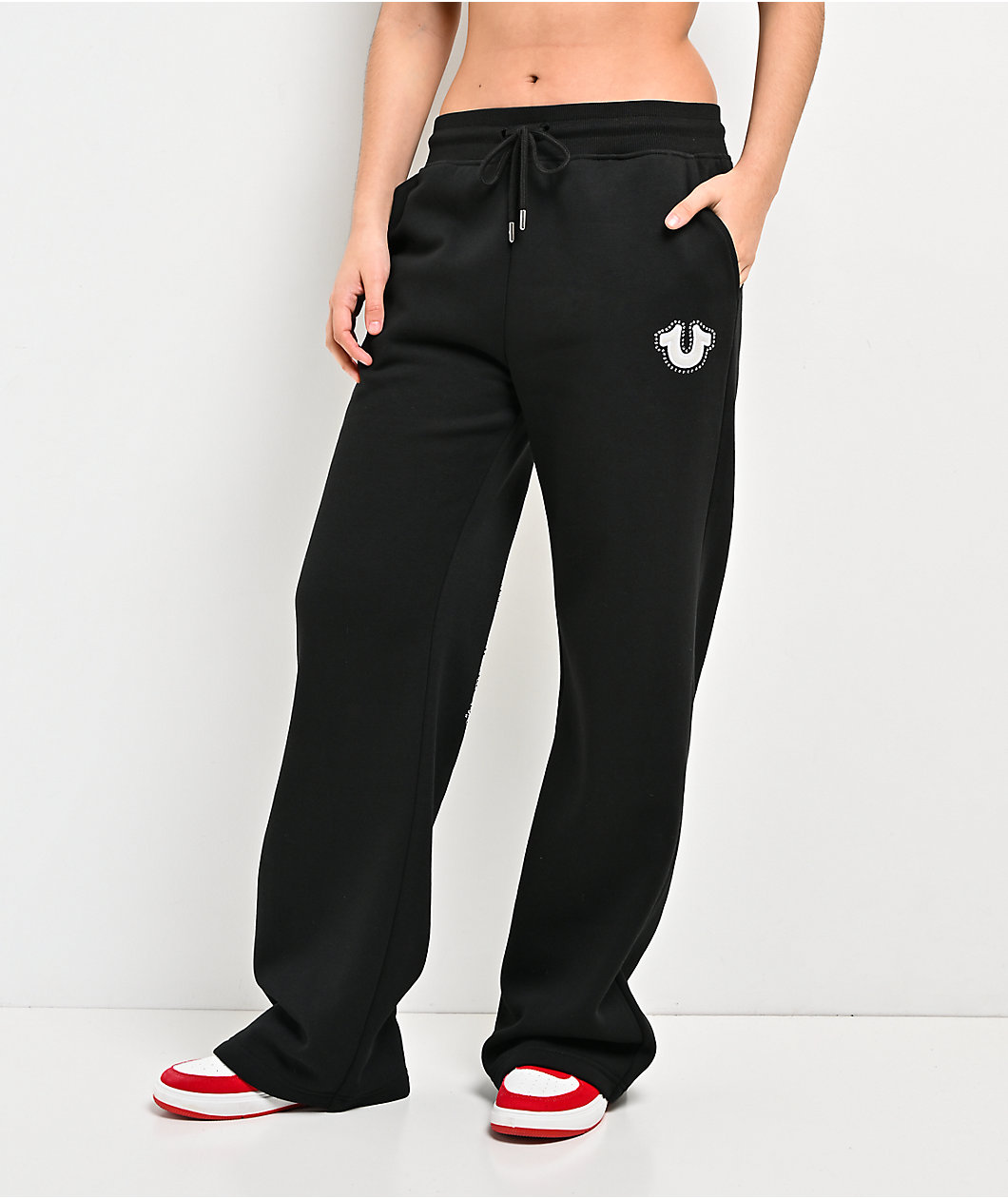 True Religion Applique Black Sweatpants
