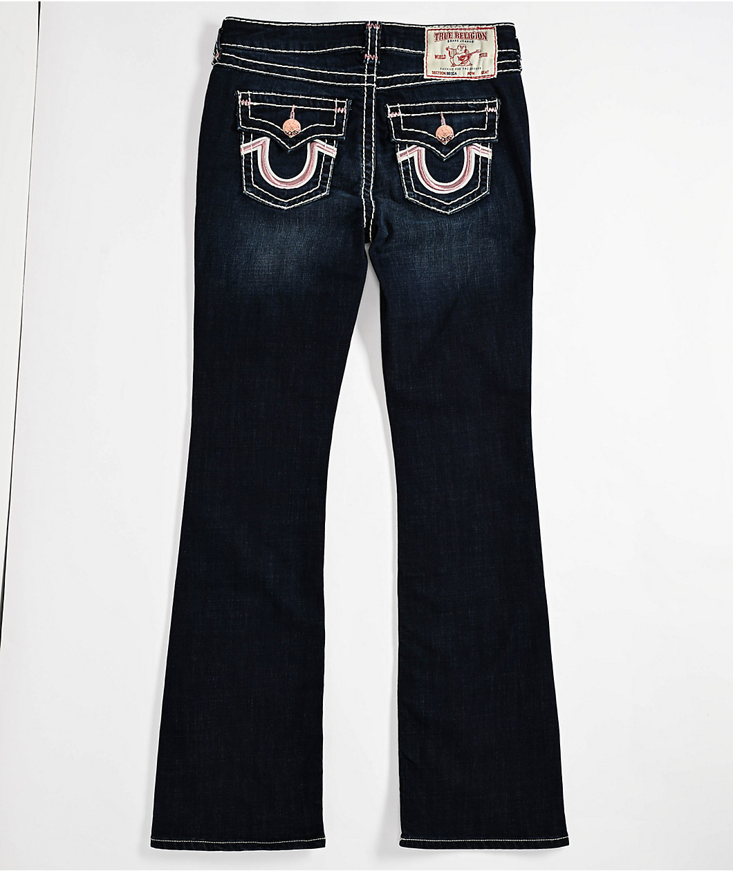 True Religion Becca Lurex Super T Mid Rise Dark Blue Bootcut Jeans