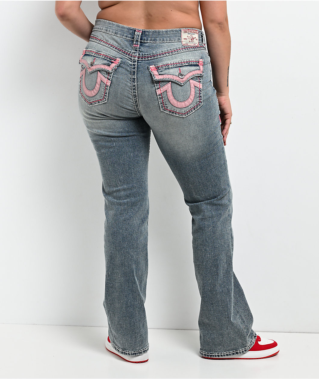 True Religion Becca Super T Applique Petal Bloom Bootcut Jeans