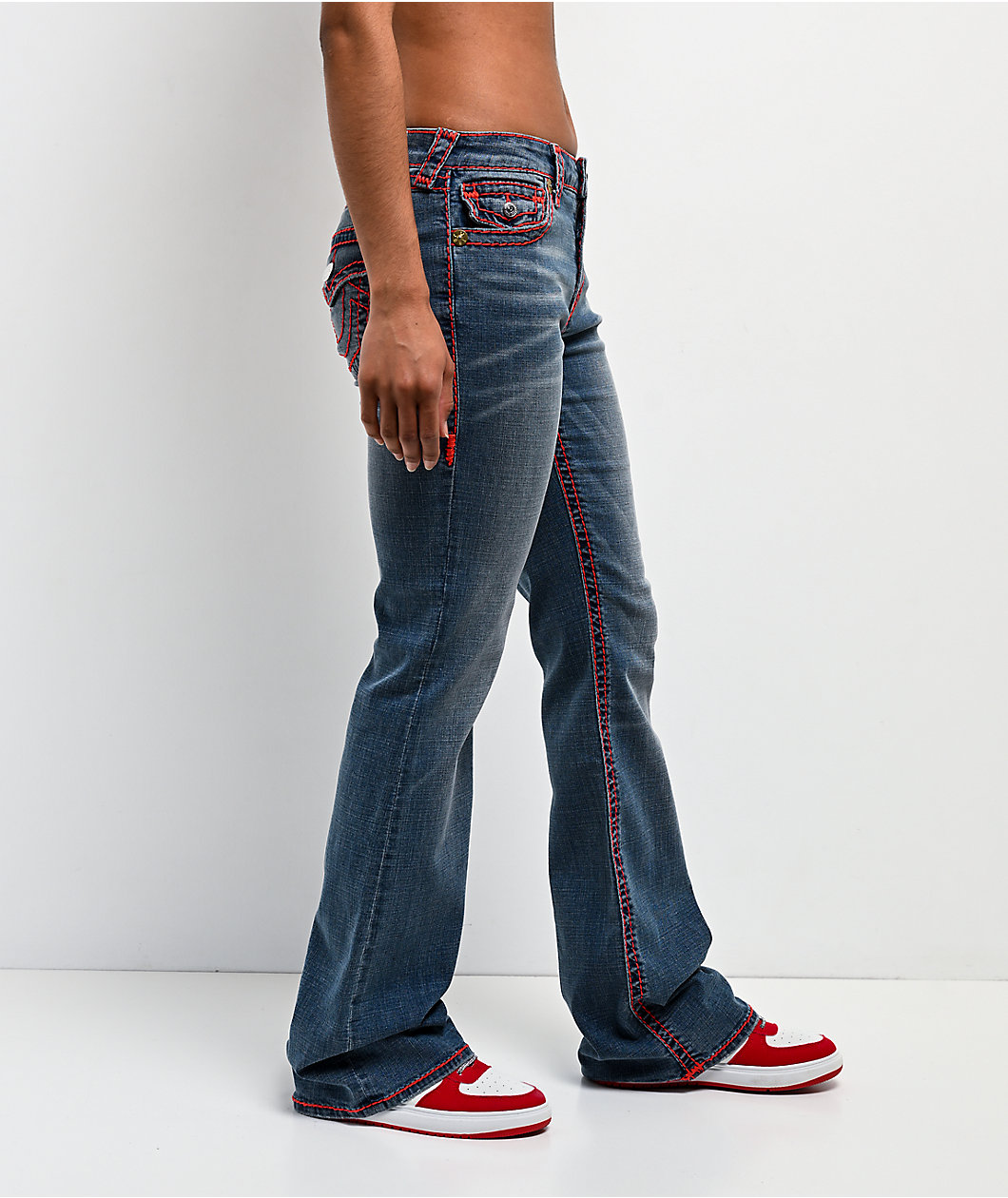 True Religion Becca Super T Laguna Tide Mid Rise Bootcut Jeans