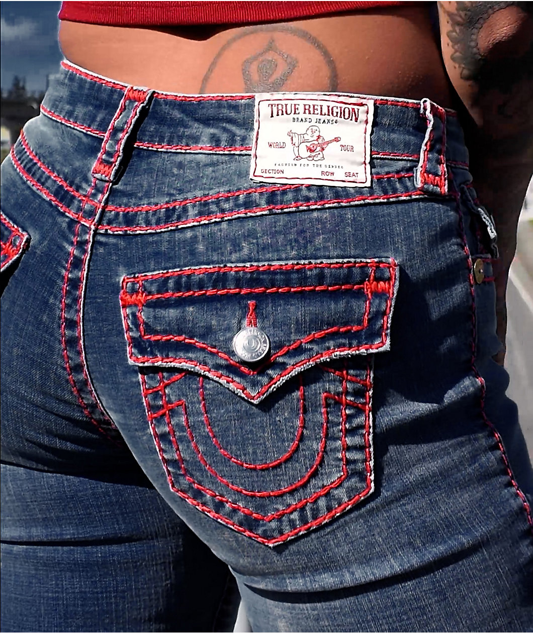 True Religion Becca Super T Laguna Tide Mid Rise Bootcut Jeans