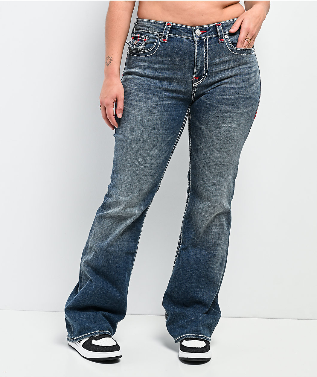 True Religion Becca Super T Orchid Breeze Mid Rise Bootcut Jeans