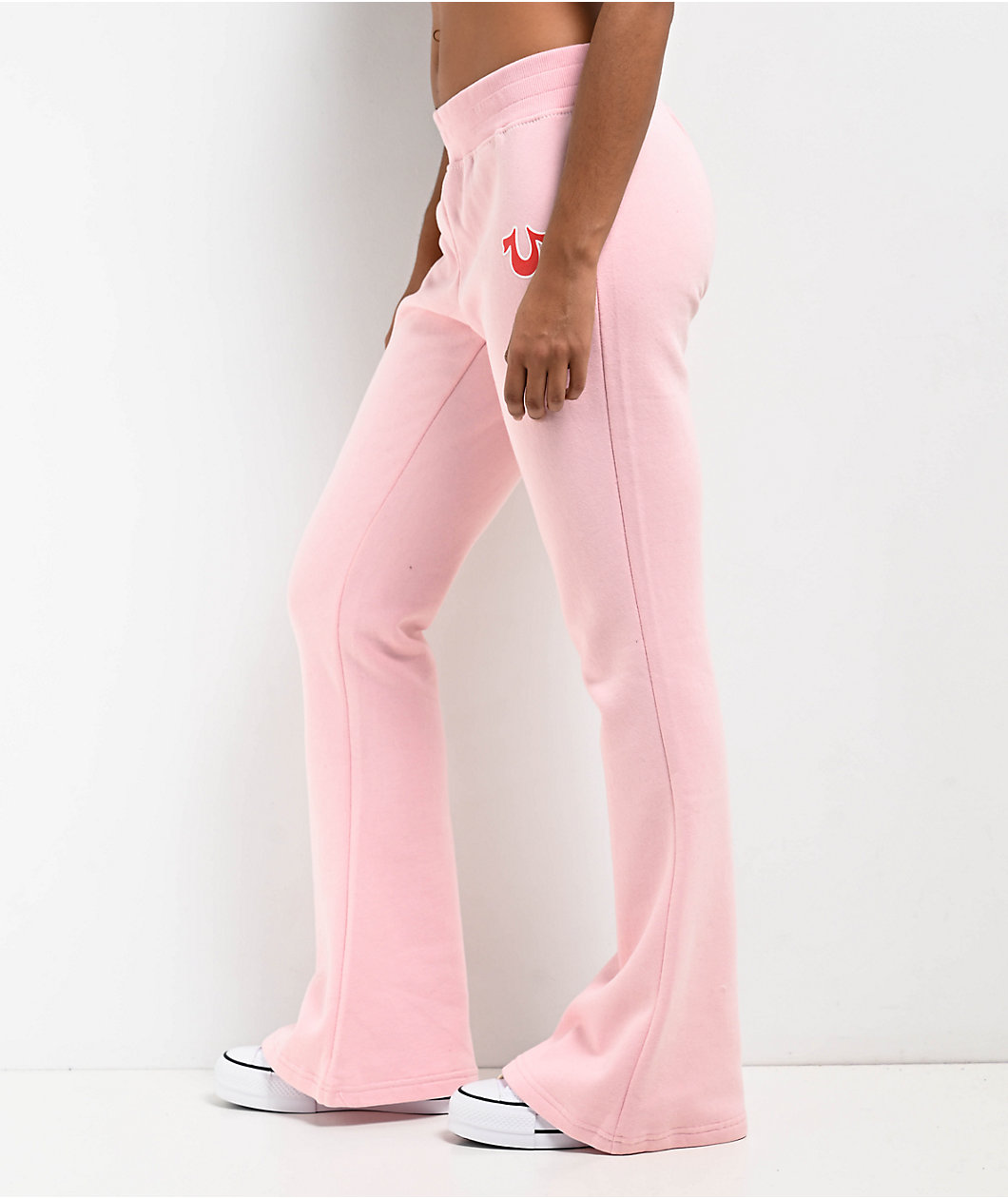 True Religion Big T Pink Low Rise Flare Jogger Sweatpants