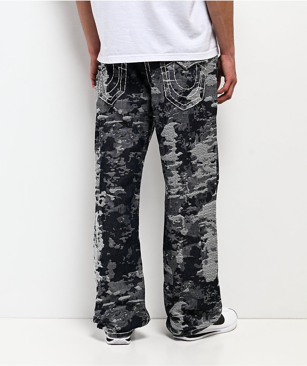 True Religion Billy Jacquard Stacked Body Wash Bootcut Jeans