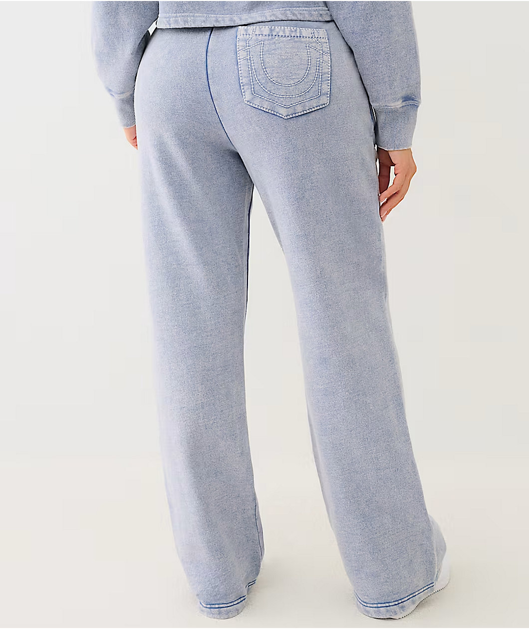True Religion Blue Fog Wash Straight Leg Sweatpants