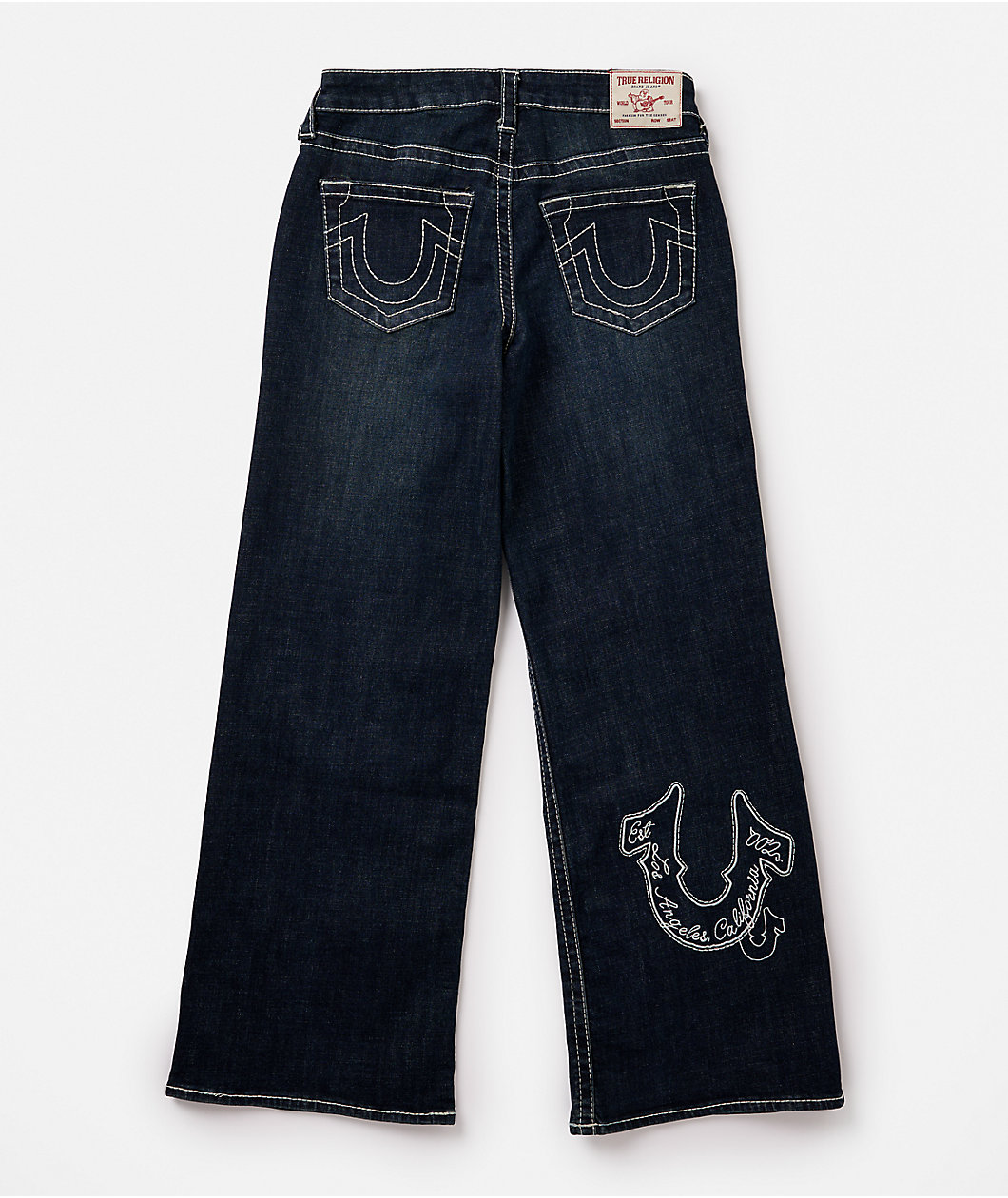 True Religion Bobbi Big T Mid Rise Ice Meadow Blue Wash Baggy Jeans