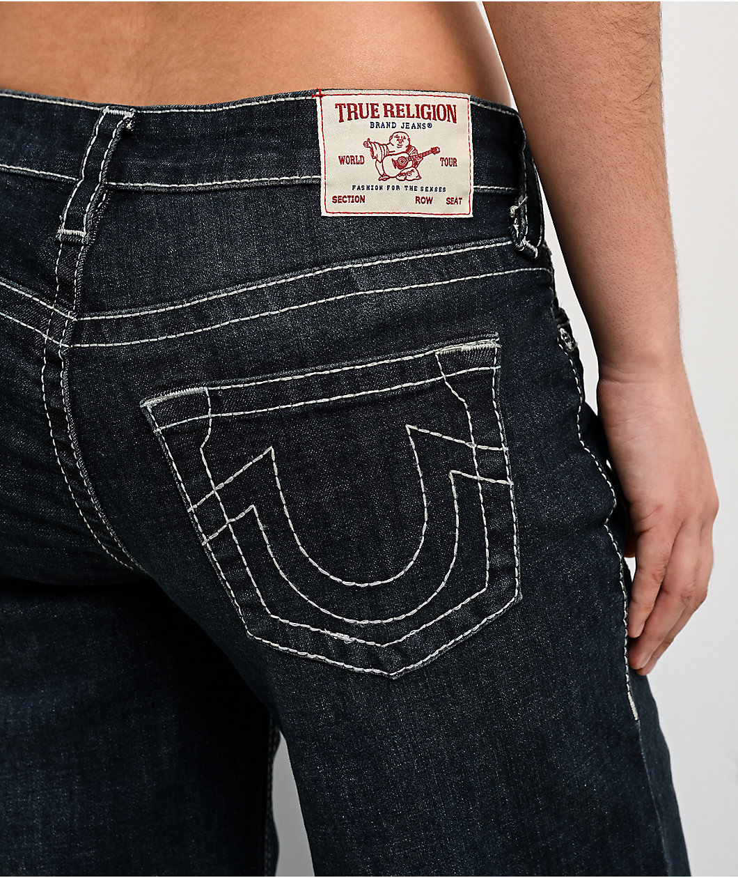 True Religion Bobbi Big T Mid Rise Ice Meadow Blue Wash Baggy Jeans