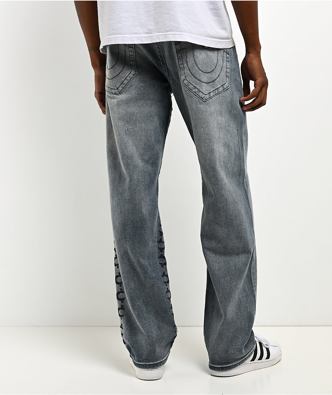 True Religion Bobby Flap Guadalupe Blue Wash Baggy Jeans