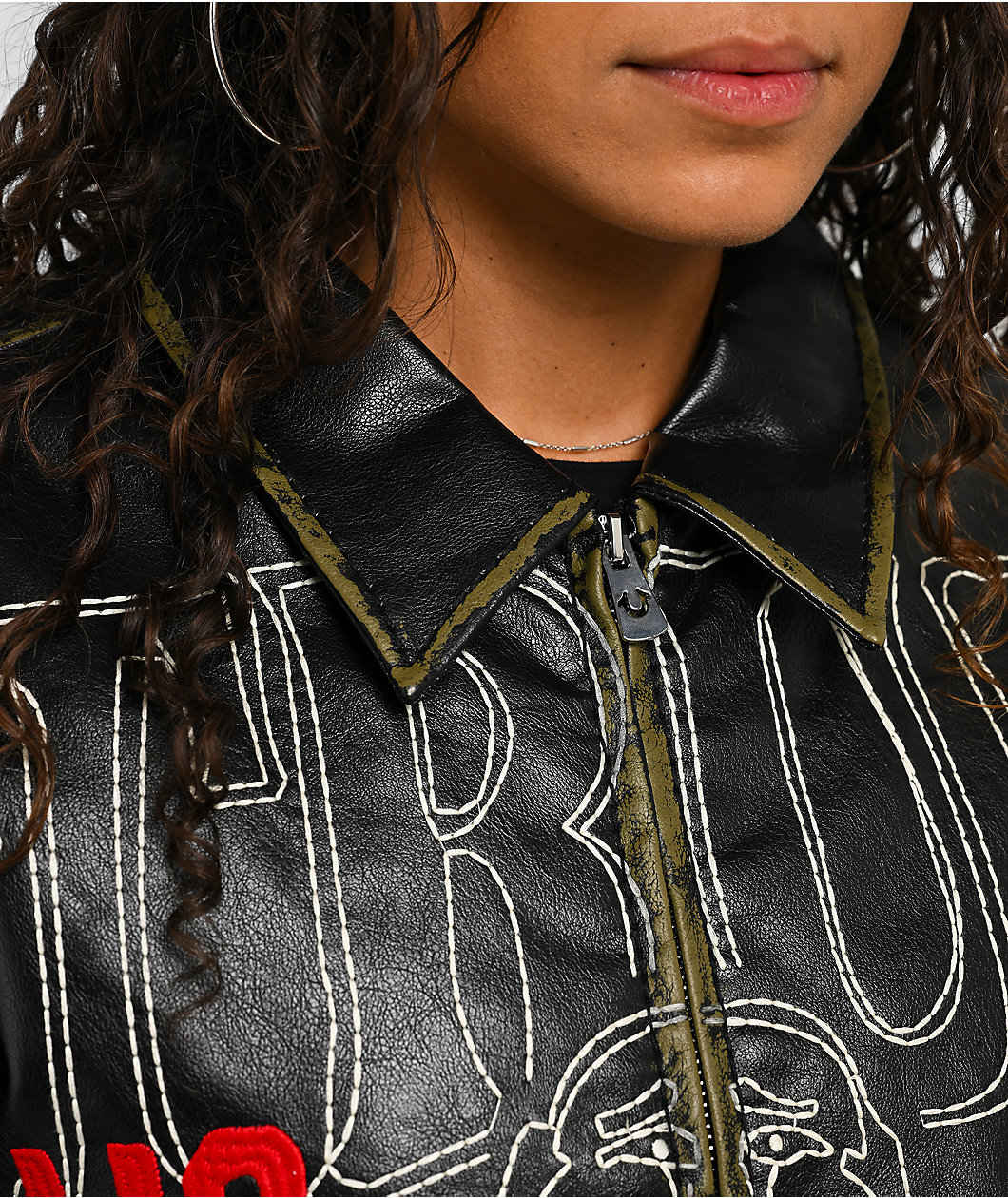 True Religion Buddha Black Faux Leather Jacket
