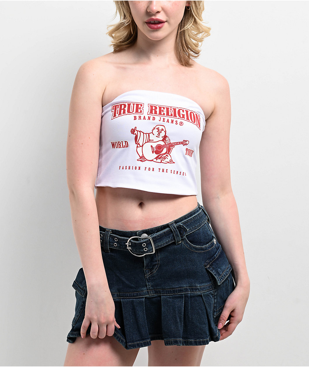 True Religion Buddha White Tube Top