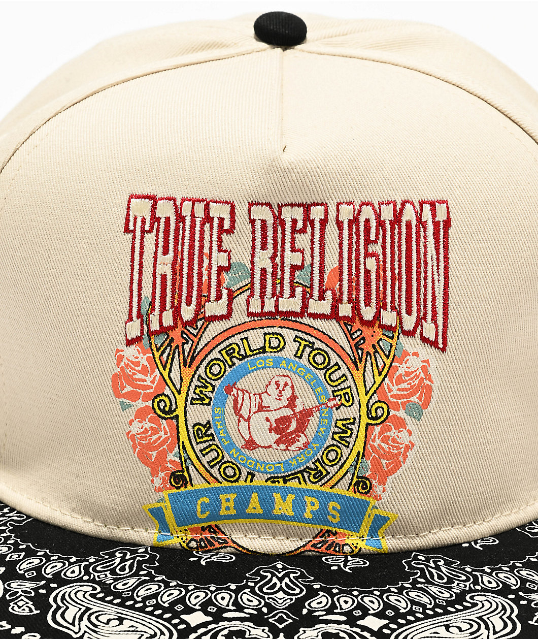 True Religion Champs Tan & Black Paisley Hat