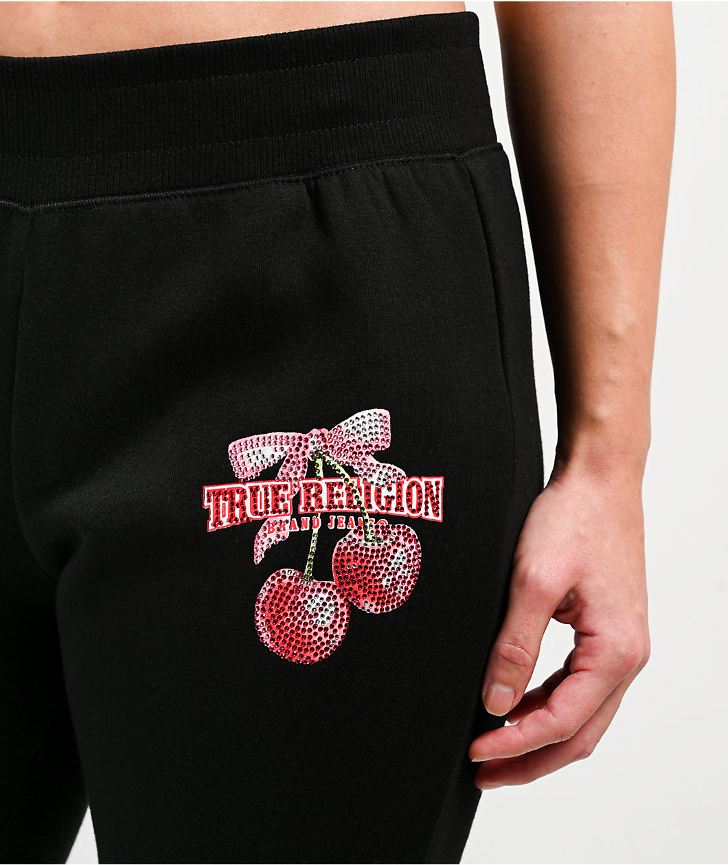 True Religion Cherry Black Flare Sweatpants