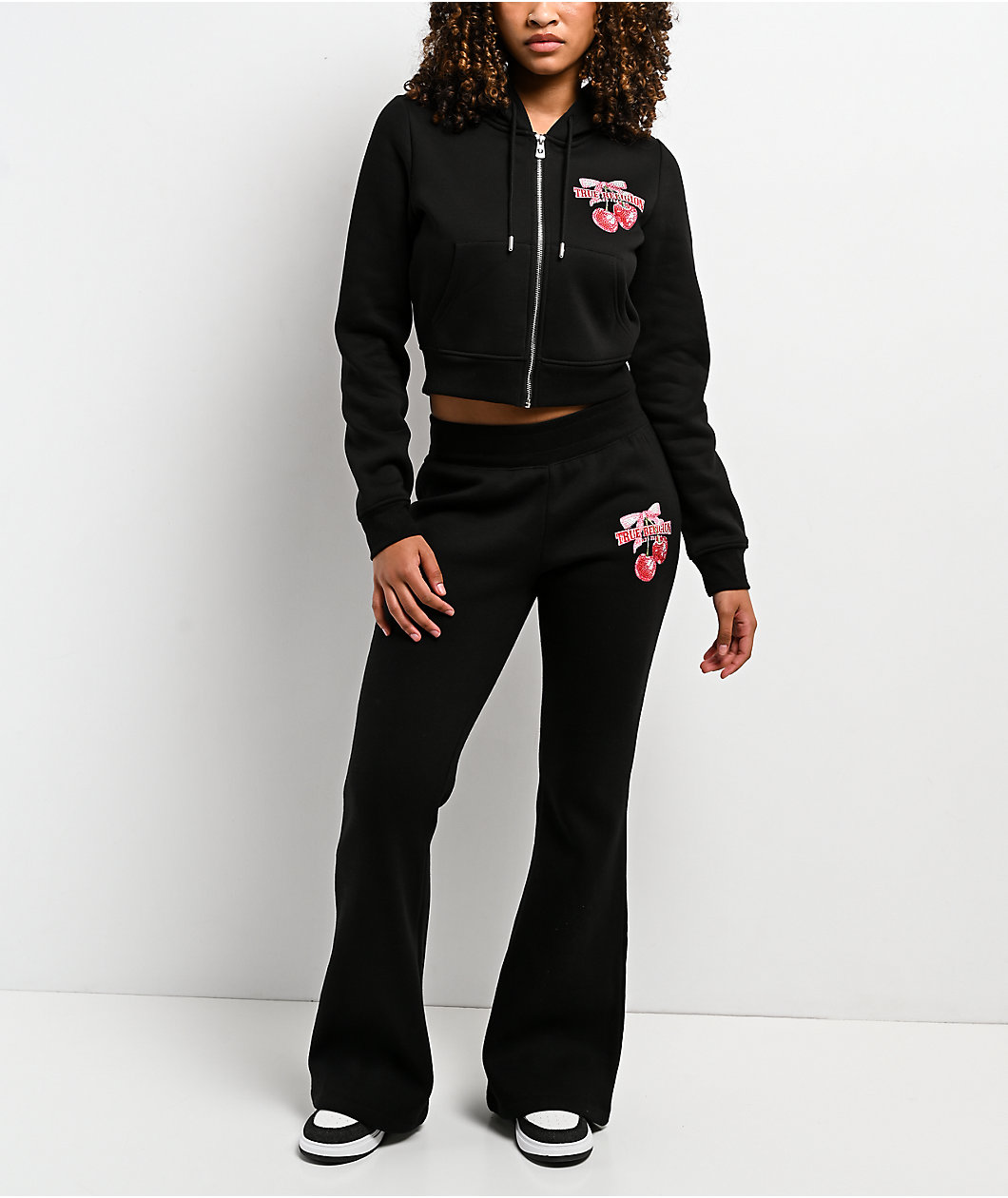 True Religion Cherry Black Flare Sweatpants