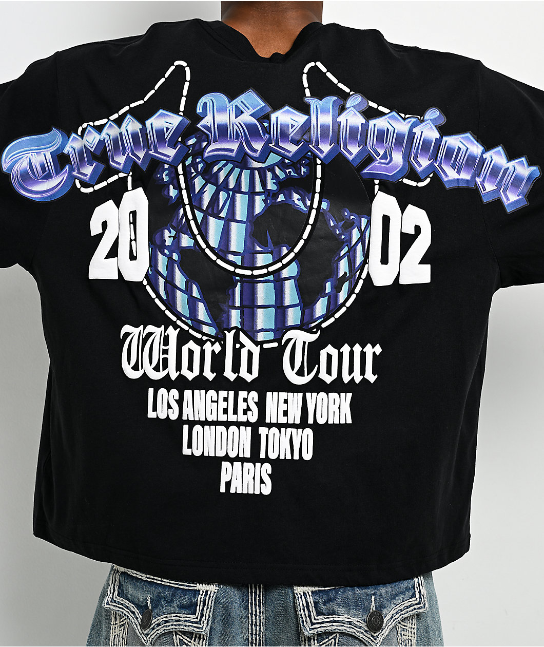 True Religion Chrome Logo Black Heavyweight Boxy T-Shirt