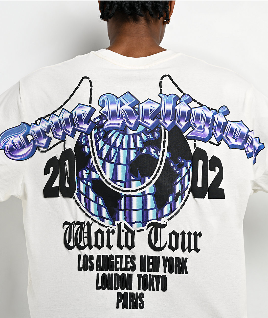 True Religion Chrome Logo Winter White Heavyweight Boxy T-Shirt