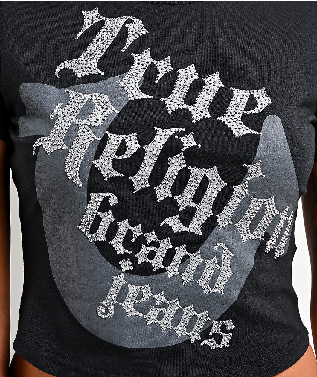 True Religion Classic Black Crop T-Shirt