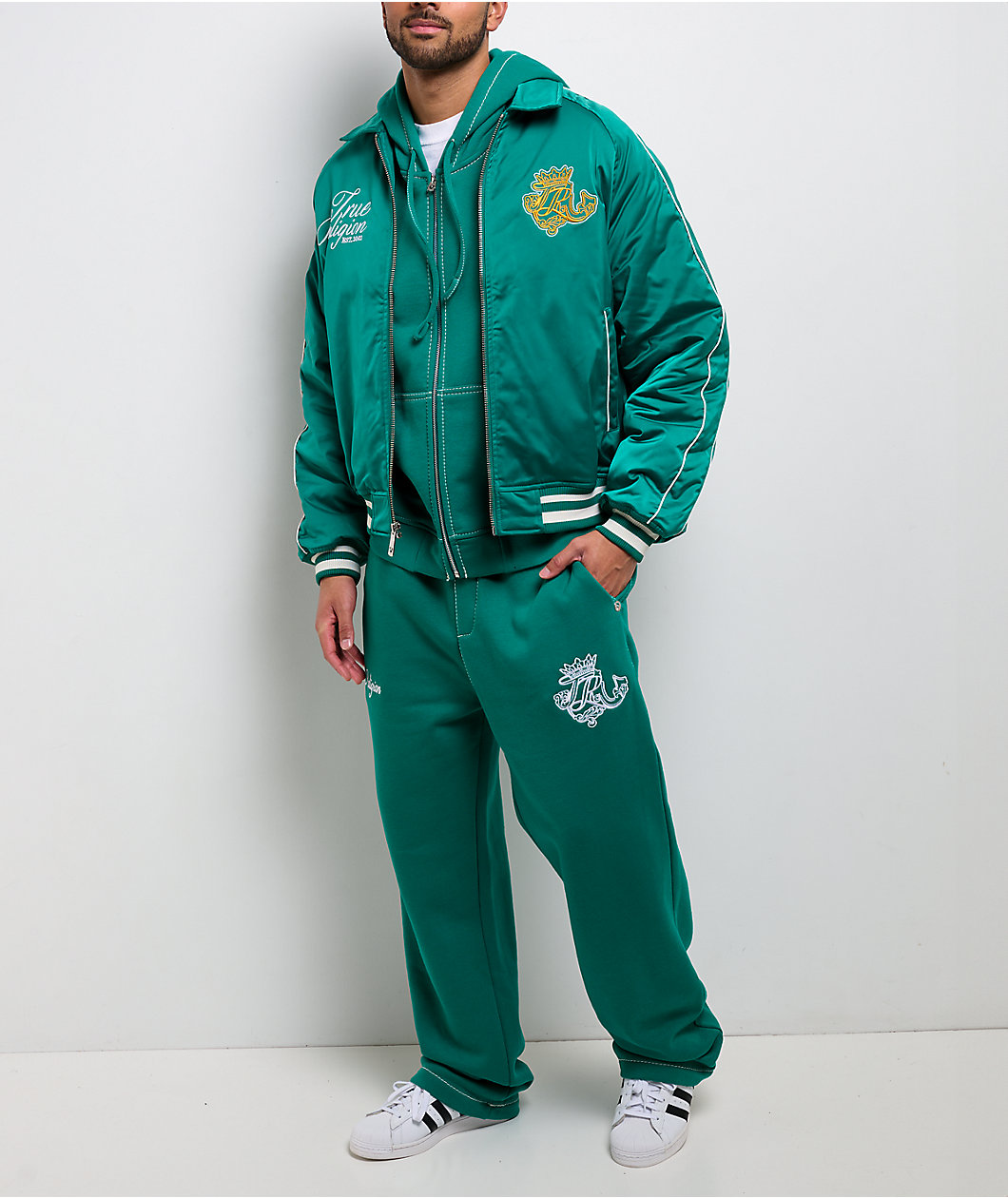 True Religion Crest Big T Oak Leaf Sweatpants