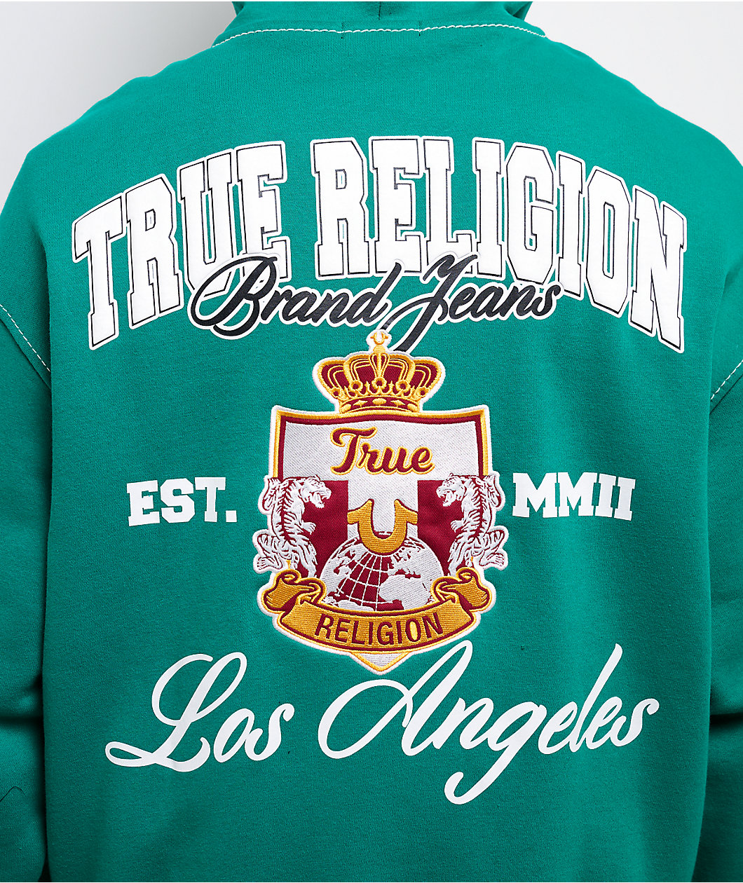 True Religion Crest Big T Oak Leaf Zip Hoodie