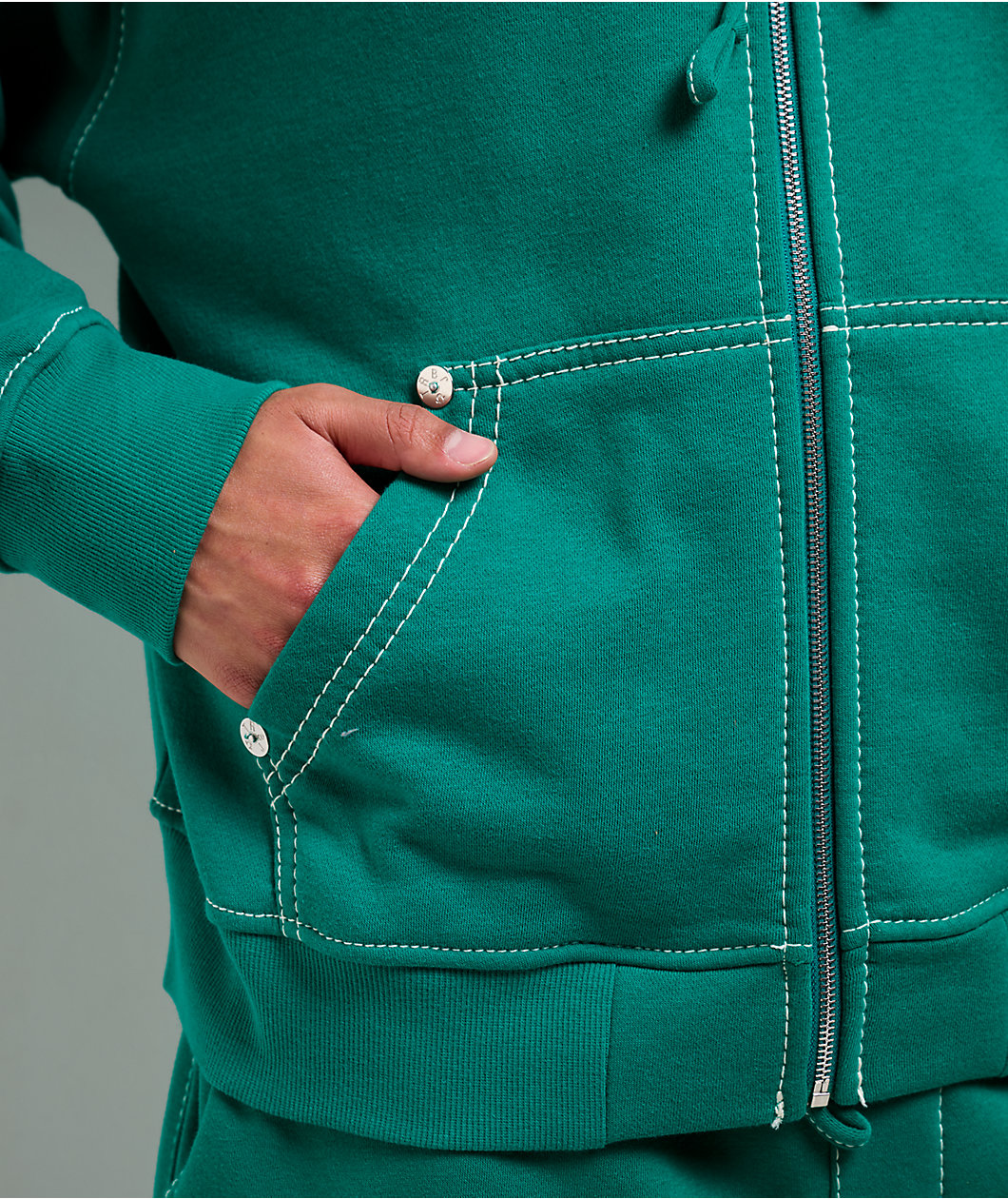 True Religion Crest Big T Oak Leaf Zip Hoodie