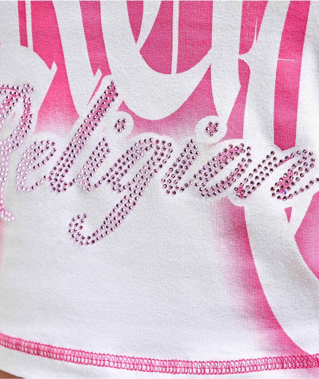 True Religion Crystal Airbrush White Crop T-Shirt