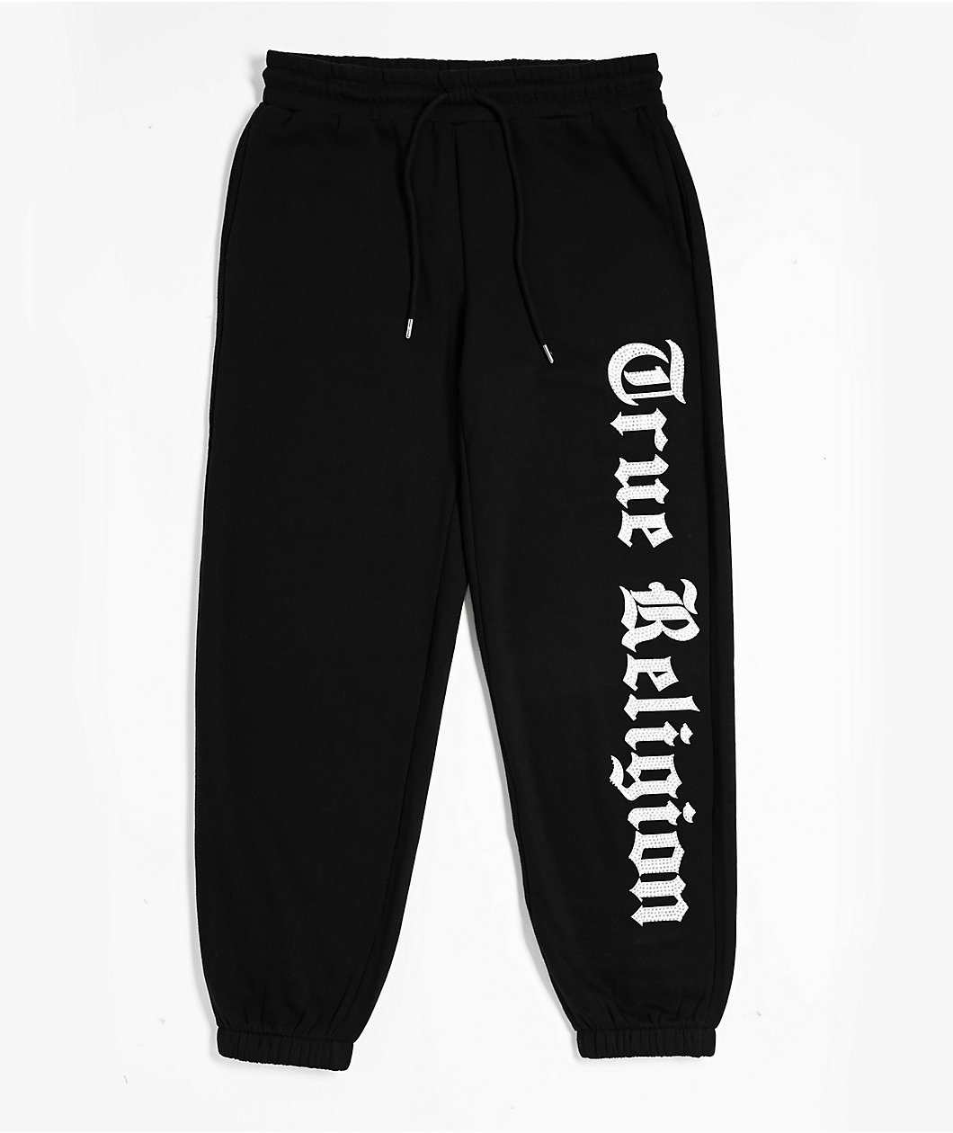 True Religion Crystal Black Boyfriend Jogger Sweatpants