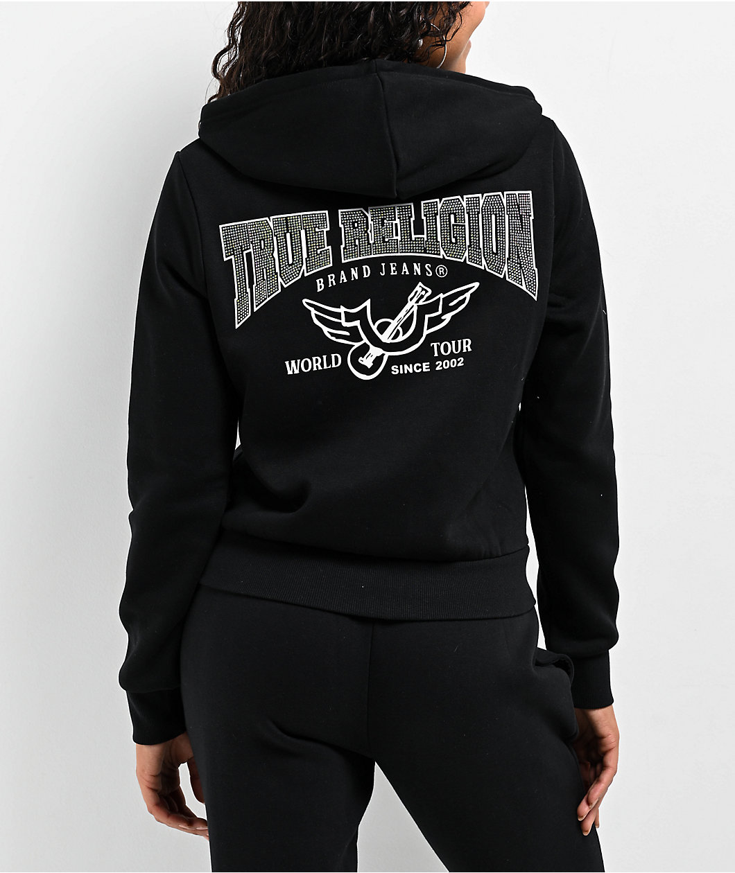 True Religion Crystal Black Zip Hoodie