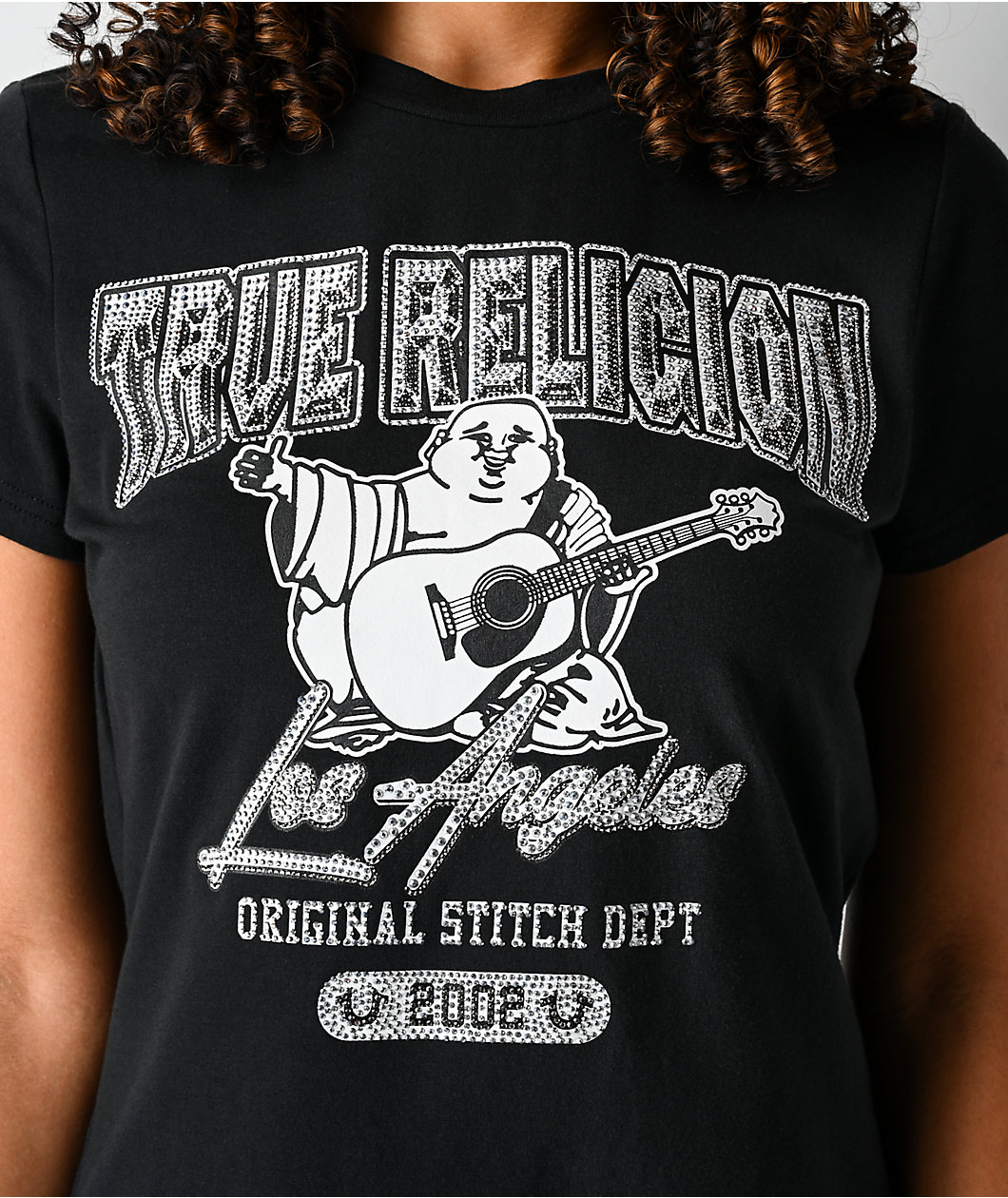 True Religion Crystal Buddha Black T-Shirt