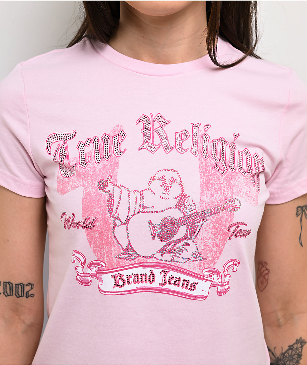 True Religion Crystal Classic Pink T-Shirt